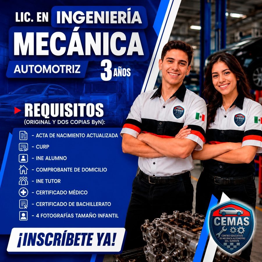 Plantel CEMAS — Licenciatura en Ingeniería en Mecánica Automotriz - foto 2